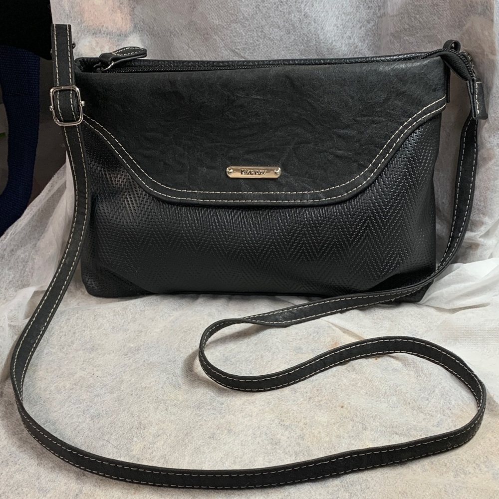 Koltov Ruby Stylish  (11") Black  Vegan Leather Crossbody  Bag
